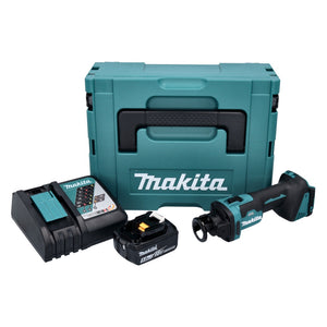 Makita DCO 181 RT1J Affleureuse plaque de plâtre sans fil 32000 tr/min Brushless 18V + 1x Batterie 5,0 Ah + Chargeur + Coffret Makpac