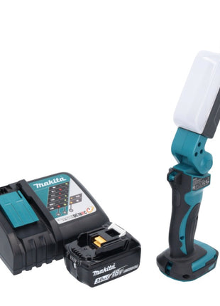 Makita DML 801 RF1 X Lámpara de trabajo con batería LED 18 V 240 lm + difusor + 1x batería 3,0 Ah + cargador