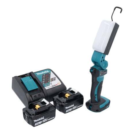 Makita DML 801 RF X Lampe à LED sans fil Lampe de travail 18 V 240 lm + diffuseur + 2x batterie 3,0 Ah + chargeur