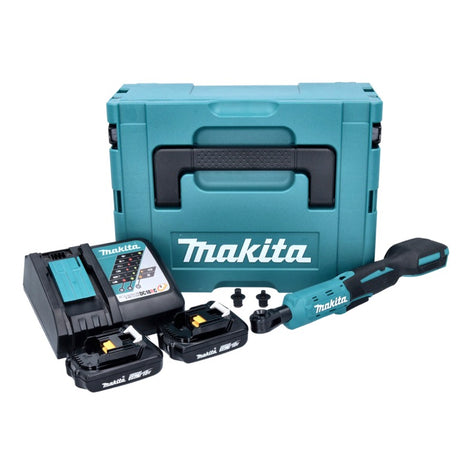 Makita DWR 180 RAJ wkrętarka akumulatorowa z grzechotką 18 V 47,5 Nm 1/4" 3/8" + 2x akumulator 2,0 Ah + ładowarka + Makpac