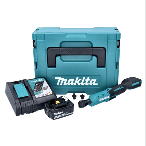 Makita DWR 180 RF1J Avvitatore a cricchetto a batteria 18 V 47,5 Nm 1/4" 3/8" + 1x batteria ricaricabile 3,0 Ah + caricatore + Makpac