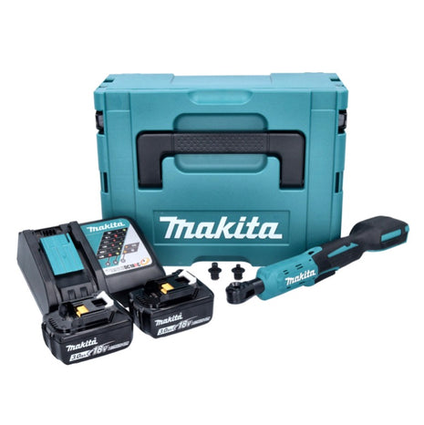 Makita DWR 180 RFJ destornillador de carraca inalámbrico 18 V 47,5 Nm 1/4" 3/8" + 2x baterías 3,0 Ah + cargador + Makpac