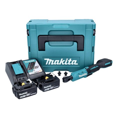 Makita DWR 180 RGJ wkrętarka akumulatorowa z grzechotką 18 V 47,5 Nm 1/4" 3/8" + 2x akumulator 6,0 Ah + ładowarka + Makpac