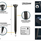 HausHalt Universal Holzbauschraube Holzschraube 3,0 x 35 mm PZ1 500 Stk. ( 000051371099 ) silber verzinkt Kreuzschlitz Pozidriv Senkkopf Vollgewinde - Toolbrothers