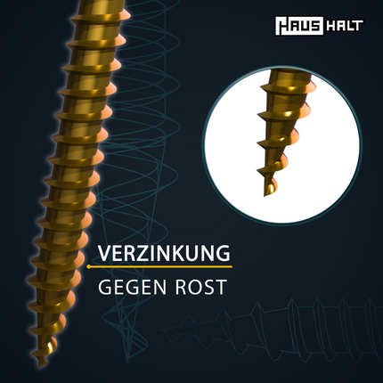 HausHalt Vis à bois universelle 2,5 x 16 mm PZ1 - 2000 pièces (2x 000051371121)