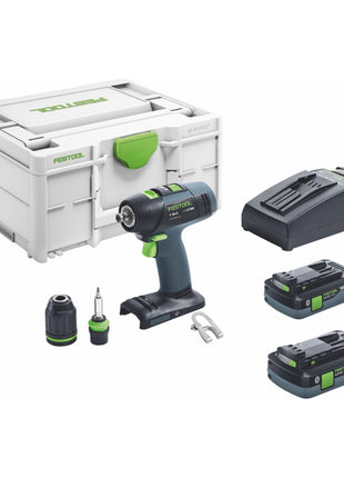 Festool T 18+3 HPC 4,0 I-Plus Akku Bohrschrauber 18 V 50 Nm Brushless ( 576446 ) + 2x Akku 4,0 Ah + Ladegerät + Systainer - Toolbrothers