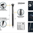HausHalt Universal Holzbauschraube Holzschraube 4,5 x 45 mm PZ2 1600 Stk. ( 4x 000051371170 ) silber verzinkt Kreuzschlitz Pozidriv Senkkopf Teilgewinde - Toolbrothers