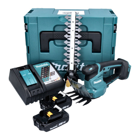 Makita DUM 111 RAXJ cortacésped a batería cortasetos 18 V + 2x baterías 2,0 Ah + cargador + Makpac