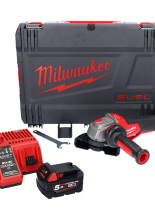 Milwaukee M18 FSAGV115XPDB-501X Meuleuse d'angle sans fil 115mm Brushless 18V + 1x Batterie 5,0Ah + Chargeur + Coffret HD Box