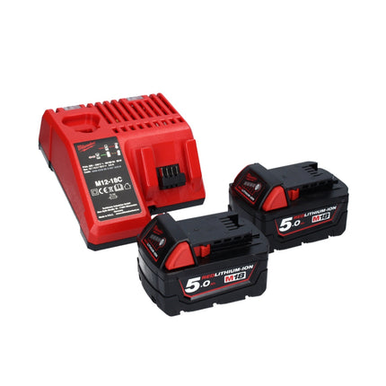 Milwaukee M18 FSAGV115XPDB-502X Meuleuse d'angle sans fil 115mm Brushless 18V + 2x Batteries 5,0Ah + Chargeur + Coffret HD Box