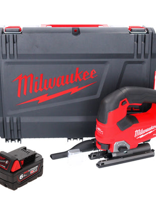 Scie sauteuse à batterie Milwaukee M18 FJS-601X 18 V course 25 mm sans balais + 1x batterie 6,0 Ah + boîtier HD - sans chargeur