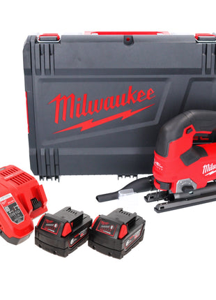 Scie sauteuse à batterie Milwaukee M18 FJS-602X 18 V course 25 mm sans balais + 2x batteries 6,0 Ah + chargeur + boîtier HD