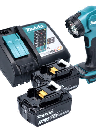 Makita DEADML 815 RF LED lámpara de mano a batería 14,4 - 18 V 160 lm + 2x baterías 3,0 Ah + cargador