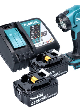 Makita DEADML 815 RM Lampe torche  à batterie rechargeable LED 14,4 - 18 V 160 lm + 2x batterie rechargeable 4,0 Ah + kit chargeur