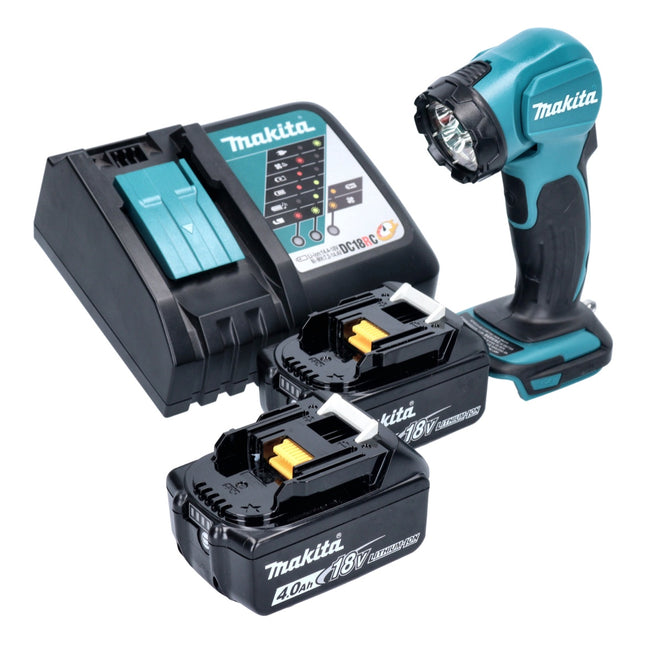 Makita DEADML 815 RM Lampe torche  à batterie rechargeable LED 14,4 - 18 V 160 lm + 2x batterie rechargeable 4,0 Ah + kit chargeur