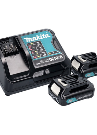 Makita HP 333 DSAX1 perceuse à percussion sans fil 12 V 30 Nm + 2 batteries 2,0 Ah + chargeur + jeu d'embouts et de forets 74 pièces + mallette