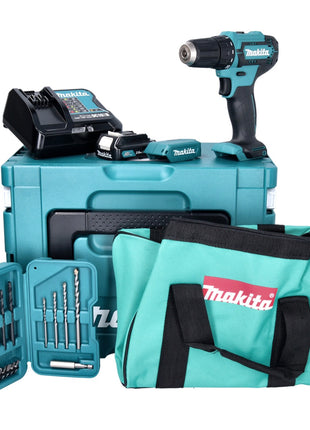 Makita DF 333 DSAX6 Akku Bohrschrauber 12 V 30 Nm + 1x Akku 2,0 Ah + Ladegerät + 17 tlg. Zubehörset + Kühlbox - Toolbrothers