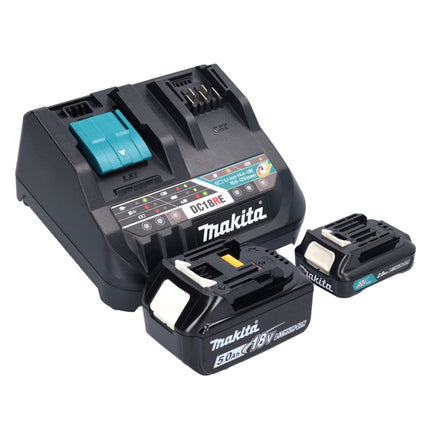 Makita DF 333 DNX12 Perceuse-visseuse sans fil 12 V 30 Nm + 1x Batterie 2,0 Ah + 1x Batterie 18 V 5,0 Ah + Chargeur + Coffret Makpac
