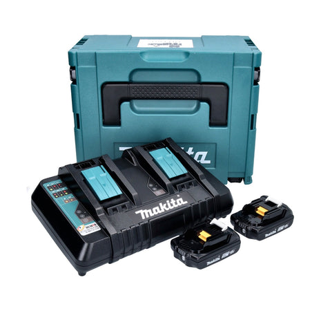 Makita Power Source Kit 18 V avec 2x BL 1820 B2,0 Ah batterie ( 2x 197254-9 ) + DC 18 RD double chargeur rapide ( 196933-6 ) + Makpac