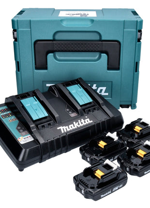 Makita Power Source Kit 18 V avec 4x BL 1820 B2,0 AhBatteries ( 4x 197254-9 ) + DC 18 RD double chargeur rapide ( 196933-6 ) + Makpac