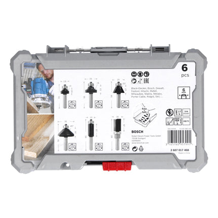 Bosch Edge and Edge Set Fraises pour bordures, tige de 6 mm (2607017468) - 6 pièces