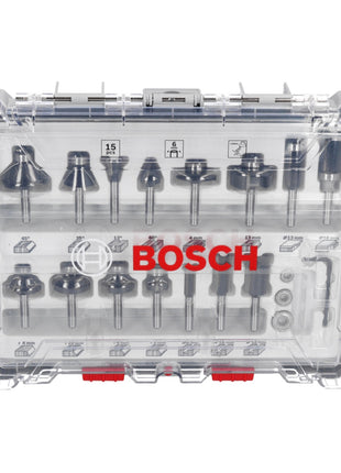 Bosch Mixed Fräser Set 15 tlg. 6 mm Schaft ( 2607017471 ) für Oberfräsen