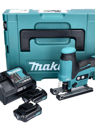 Makita JV 102 DSAJ scie sauteuse pendulaire à batterie 12 V max. Sans balais + 2x batterie 2,0 Ah + chargeur + Makpac