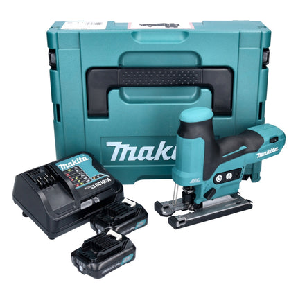 Makita JV 102 DSAJ scie sauteuse pendulaire à batterie 12 V max. Sans balais + 2x batterie 2,0 Ah + chargeur + Makpac