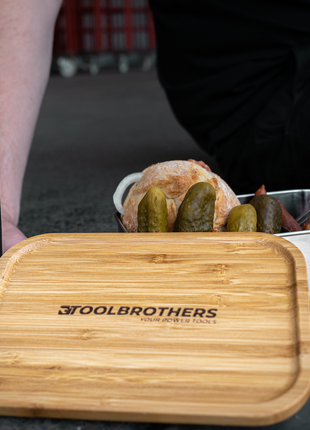 Toolbrothers Fan Edelstahl Brotdose mit Bambus Deckel 1200 ml, Lunchbox für Erwachsene und Kinder, Brotzeit, Vesperbox für Schule Arbeit Picknick Reisen - Toolbrothers