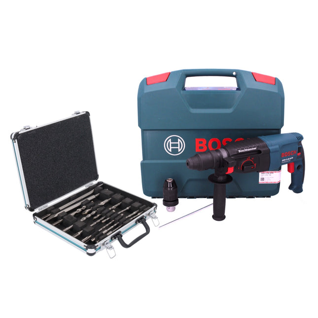 Perceuse à percussion Bosch GBH 2-26 DFR Professional 800 W 2,7 J SDS plus + mandrin de perçage interchangeable + jeu de 13 forets et burins + coffret