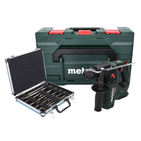 Metabo BH 18 LTX BL 16 Perforateur sans fil 18 V 1,3 J SDS plus brushless + Jeu de 13 perceuses et burins + MetaBOX - sans batterie, sans chargeur