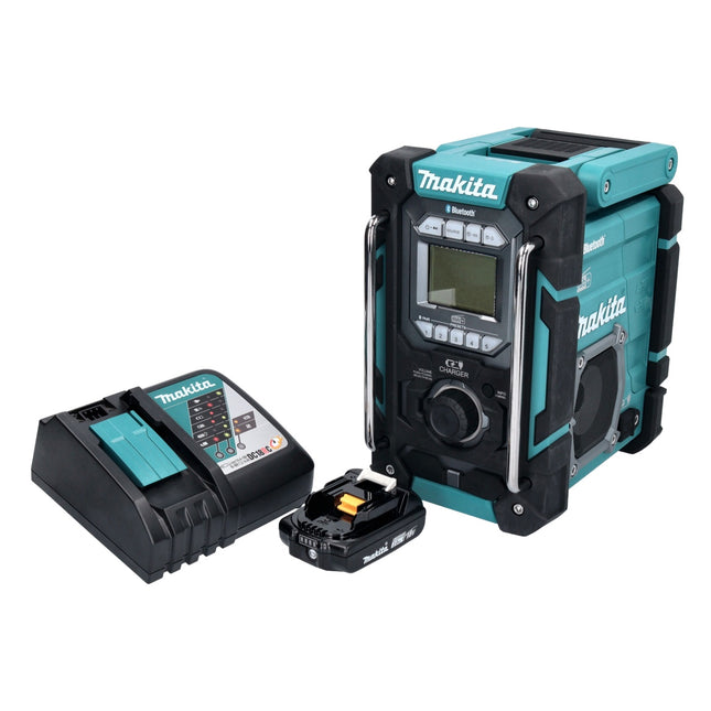 Makita DMR 301 RA1 Radio de chantier sans fil 12 V maxi - 18 V DAB / DAB+ / Bluetooth + 1x batterie 2,0 Ah + chargeur