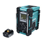 Makita DMR 301 M1 Radio de chantier sans fil 12 V max - 18 V DAB / DAB+ / Bluetooth + 1x batterie 4,0 Ah - sans chargeur