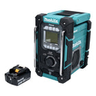 Makita DMR 301 T1 Radio de chantier sans fil 12 V max - 18 V DAB / DAB+ / Bluetooth + 1x batterie 5,0 Ah - sans chargeur
