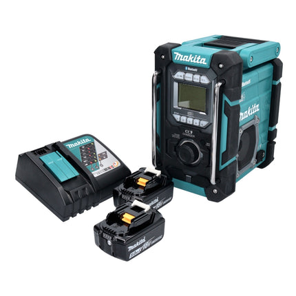 Makita DMR 301 RT Radio de chantier sans fil 12 V maxi - 18 V DAB / DAB+ / Bluetooth + 2x batterie 5,0 Ah + chargeur