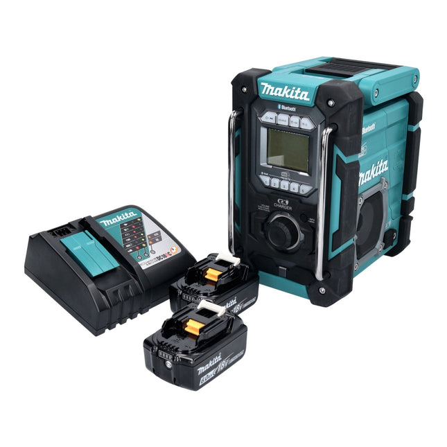 Makita DMR 301 RG Radio de chantier sans fil 12 V max - 18 V DAB / DAB+ / Bluetooth + 2x batterie 6,0 Ah + chargeur
