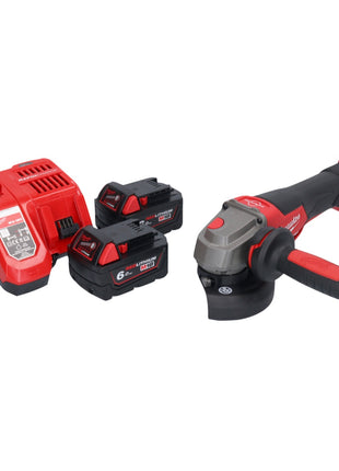 Meuleuse d'angle sur batterie Milwaukee M18 FSAGV115XPDB-602 18 V 115 mm sans balais + 2x batteries 6,0 Ah + chargeur