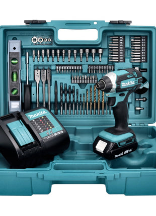 Makita DTD 152 SAX5 Clé à choc sans fil 18 V 165 Nm + 1x batterie 2,0 Ah + chargeur + 101 pcs. d'accessoires + coffret