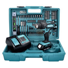 Makita DHP 482 SAX5 Perceuse-visseuse à percussion sans fil 18 V 62 Nm + 1x batterie 2,0 Ah + chargeur + 101 pcs. d'accessoires + coffret