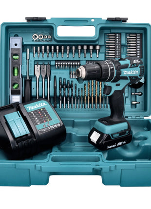 Makita DHP 480 SAX5 perceuse à percussion sans fil 18 V 54 Nm + 1x batterie 2,0 Ah + chargeur + jeu d'accessoires 101 pièces + mallette