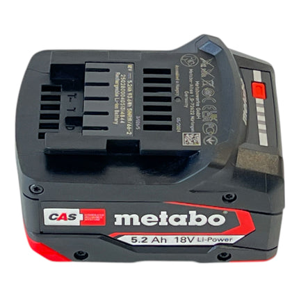 Metabo Pack d'accumulateurs Li-Power 18 V 5,2 Ah CAS Li-Ion ( 625028000 ) avec affichage de l'état de charge - successeur de 625592000