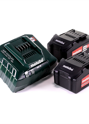 Metabo Set de base 2x bloc batterie Li-Power 18 V 4,0 Ah CAS Li-Ion + chargeur ASC 55 ( 685050380 )