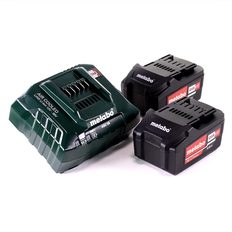 Metabo set básico 2x batería Li-Power 18 V 4,0 Ah CAS Li-Ion + cargador ASC 55 (685050380)