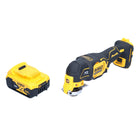 Oscilador multiherramienta a batería DeWalt DCS 356 N-XJ 18 V sin escobillas + 1x batería 5,0 Ah + juego de accesorios - sin cargador