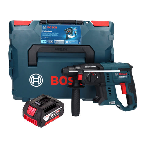 Bosch GBH 18V-21 Taladro percutor inalámbrico profesional 18 V 2,0 J sin escobillas + 1x batería 4,0 Ah + L-BOXX - sin cargador