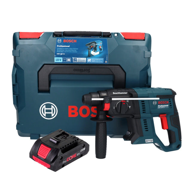 Bosch GBH 18V-21 Professional Marteau perforateur sans fil 18 V 2,0 J Brushless + 1x batterie ProCORE 4,0 Ah + L-BOXX - sans chargeur