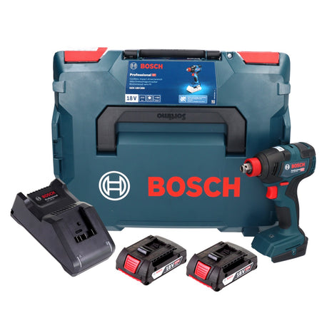 Bosch GDX 18V-200 Llave de impacto rotativa a batería profesional 18 V 200 Nm sin escobillas + 2x baterías 2,0 Ah + cargador + L-BOXX