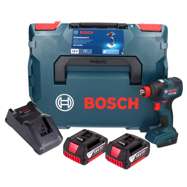 Bosch GDX 18V-200 Professional Visseuse à chocs sans fil 18 V 200 Nm Brushless + 2x batterie 5,0 Ah + chargeur + L-BOXX