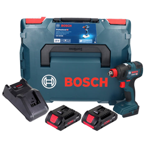 Bosch GDX 18V-200 Professional atornillador de impacto giratorio a batería 18 V 200 Nm sin escobillas + 2x batería ProCORE 4,0 Ah + cargador + L-BOXX