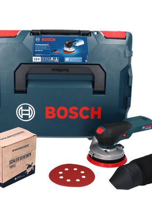 Bosch GEX 18V-125 Ponceuse excentrique sans fil professionnelle 18 V 125 mm sans balai + 1x kit de ponçage Toolbrothers TURTLE + L-BOXX - sans batterie, sans chargeur